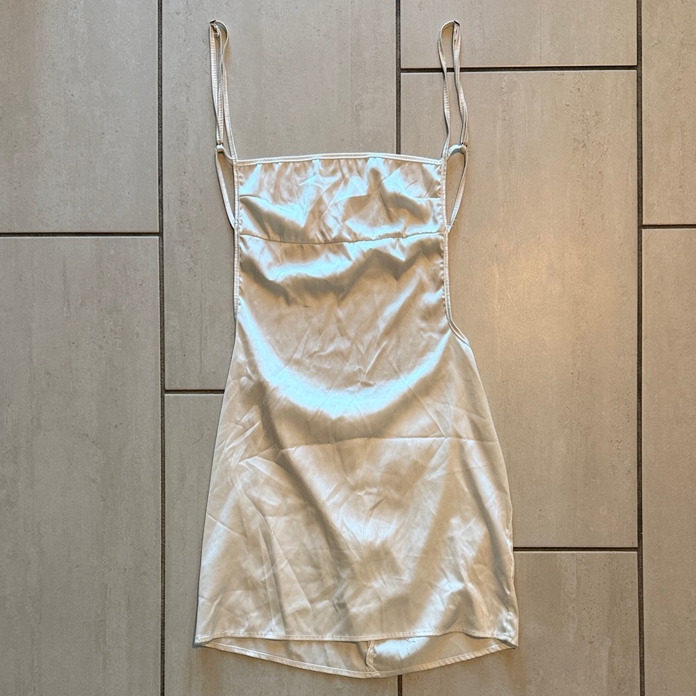 Sleek White Slip Dress